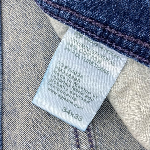 AG Denim Everett Men's Jeans Size 34 x 33 Blue Denim Slim Straight Stretch NEW - Picture 10 of 14